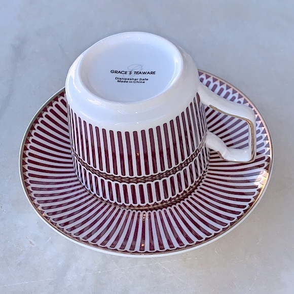 GRACES TEAWARE CUP SAUCER SET NEW PORCELAIN - Picture 7 of 12